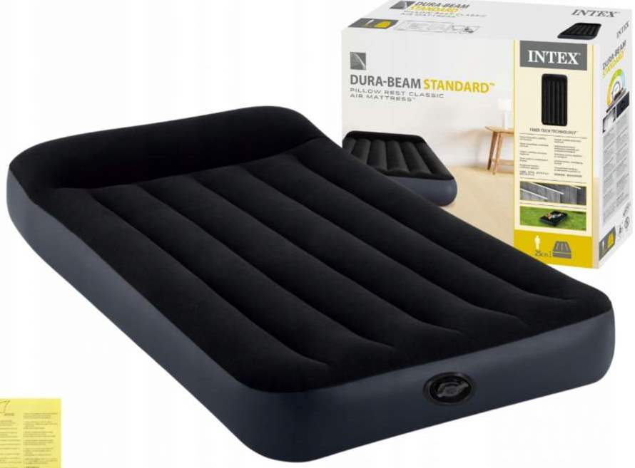 Intex 64141 Single Inflatable Air Mattress with Headrest, 99 x 191 x 25 cm