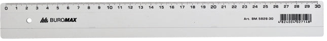 Buromax BM.5826-30 Transparent Plastic Ruler, 30 cm