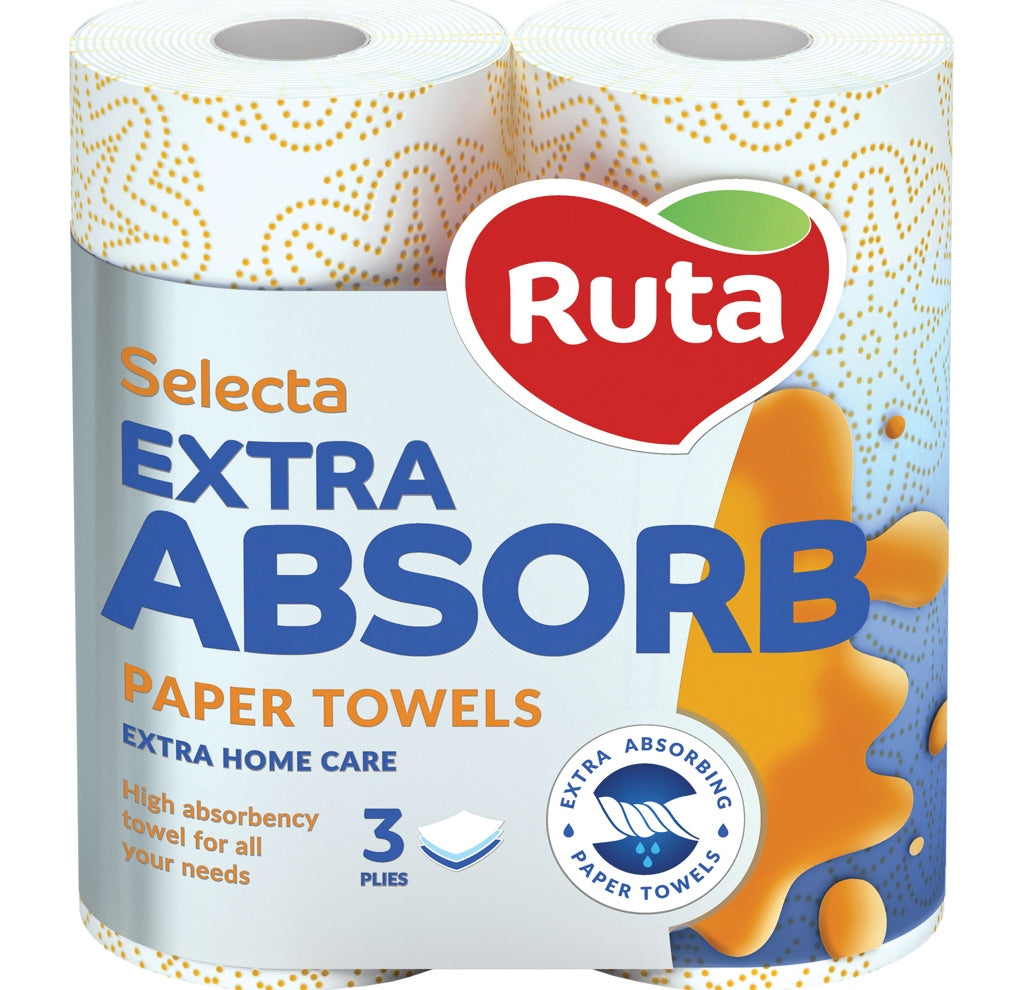 Ruta Selecta Extra Absorb 3-Ply Paper Towels, 2 Rolls