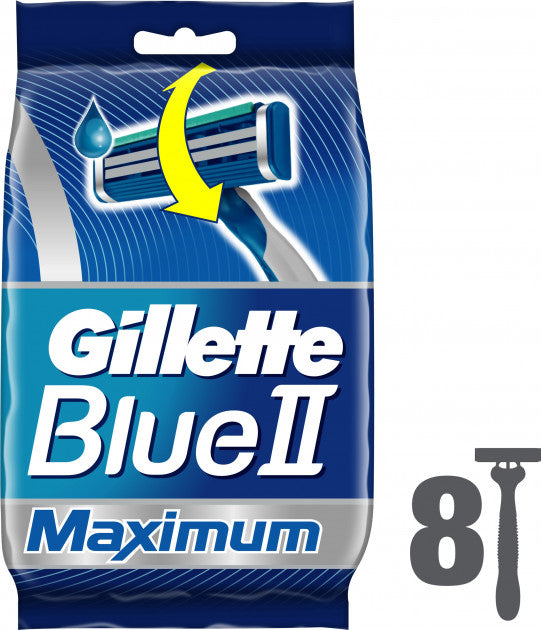 Gillette Blue 2 Maximum Razors, 8 pcs