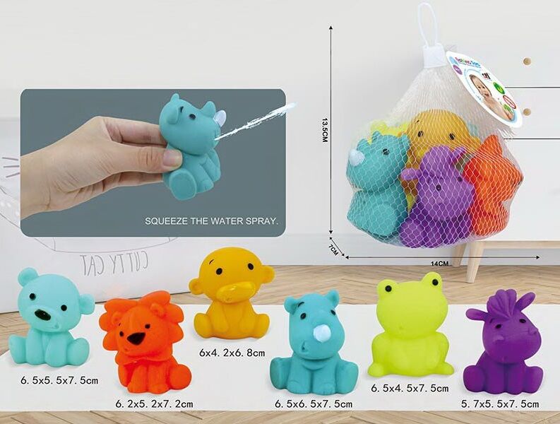 SDH 10055 Animal Squeaky Toy Set, 6 pcs