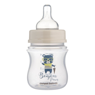 Canpol Babies 35/231 Blue EasyStart Bonjour Paris Wide-Neck Anti-Colic Baby Bottle, 120 mL - Image 2