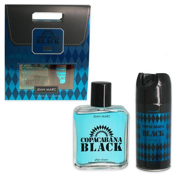 Jean Marc Copacabana Black Men's Gift Set: Aftershave Lotion & Aerosol Deodorant 150 mL