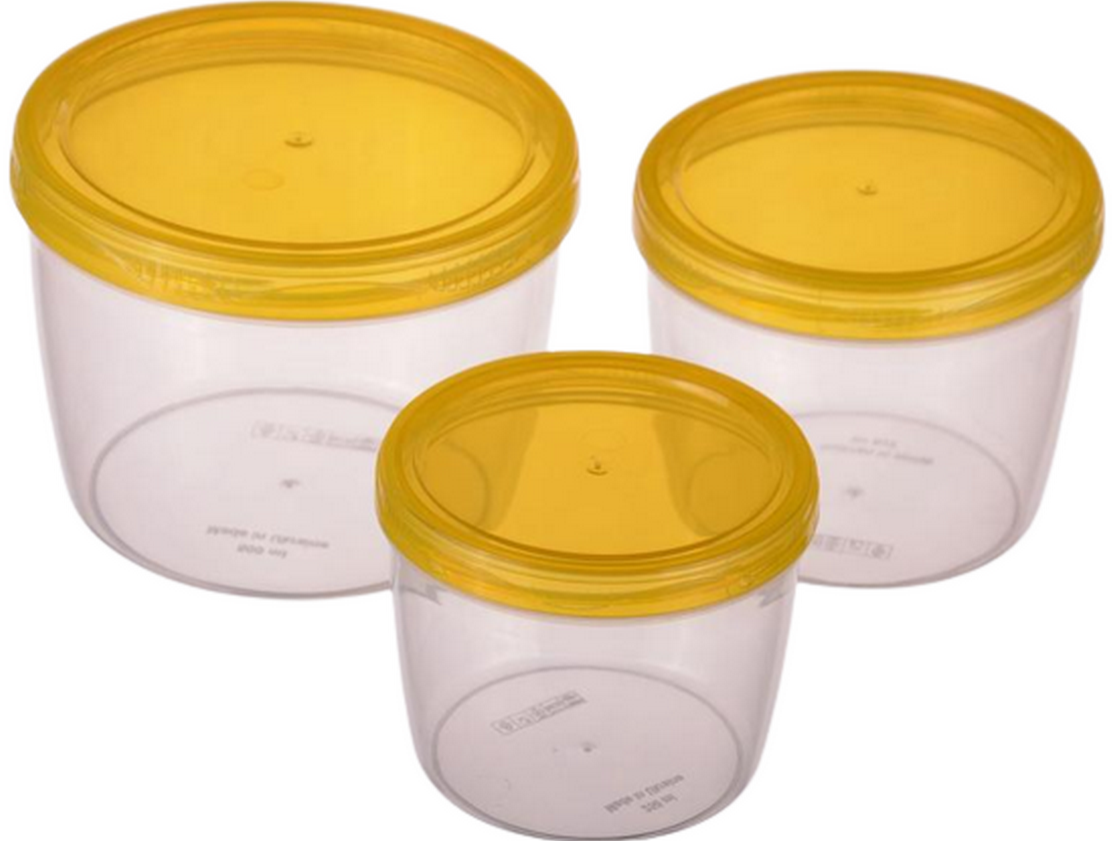 Al-Plastik Twist Box 3-in-1 Airtight Food Storage Container Set, 250 mL + 370 mL + 600 mL