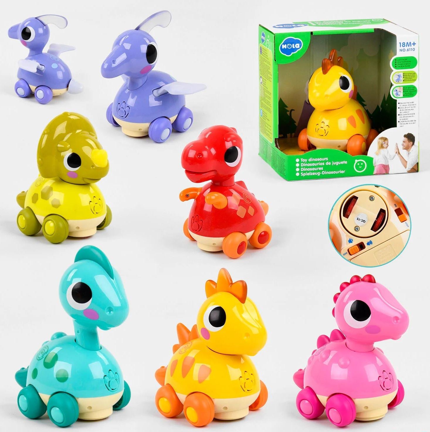 Hola 6110 Push-Along Toy with Light, Sound & Touch Buttons