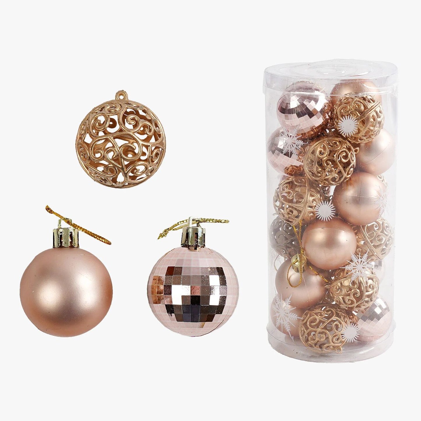 C 67425 Christmas Ball Ornaments, 4 cm Diameter, 24 pcs