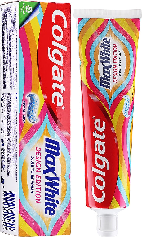 Colgate Max White Design Edition Crystal Mint Toothpaste, 100 mL - Image 2