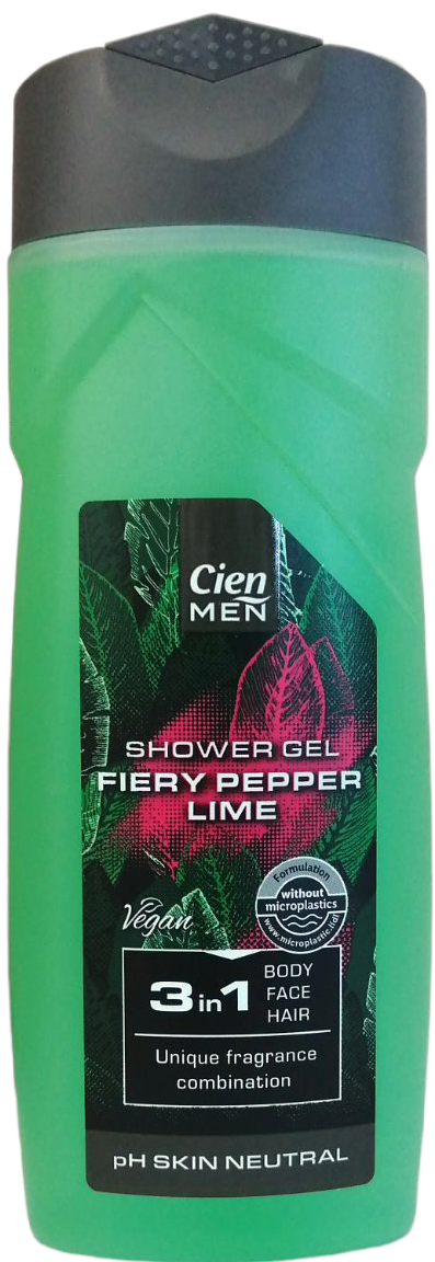 Cien Fiery Pepper Lime Men's 3-in-1 Shower Gel, 300 mL