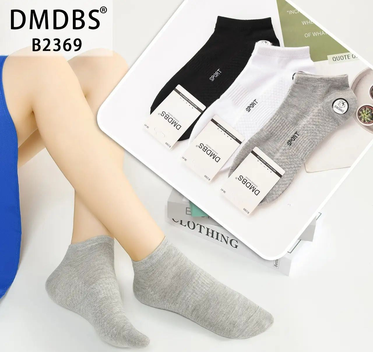 DMDBS B2369 Women's Low-Cut Socks, Size 36-41
