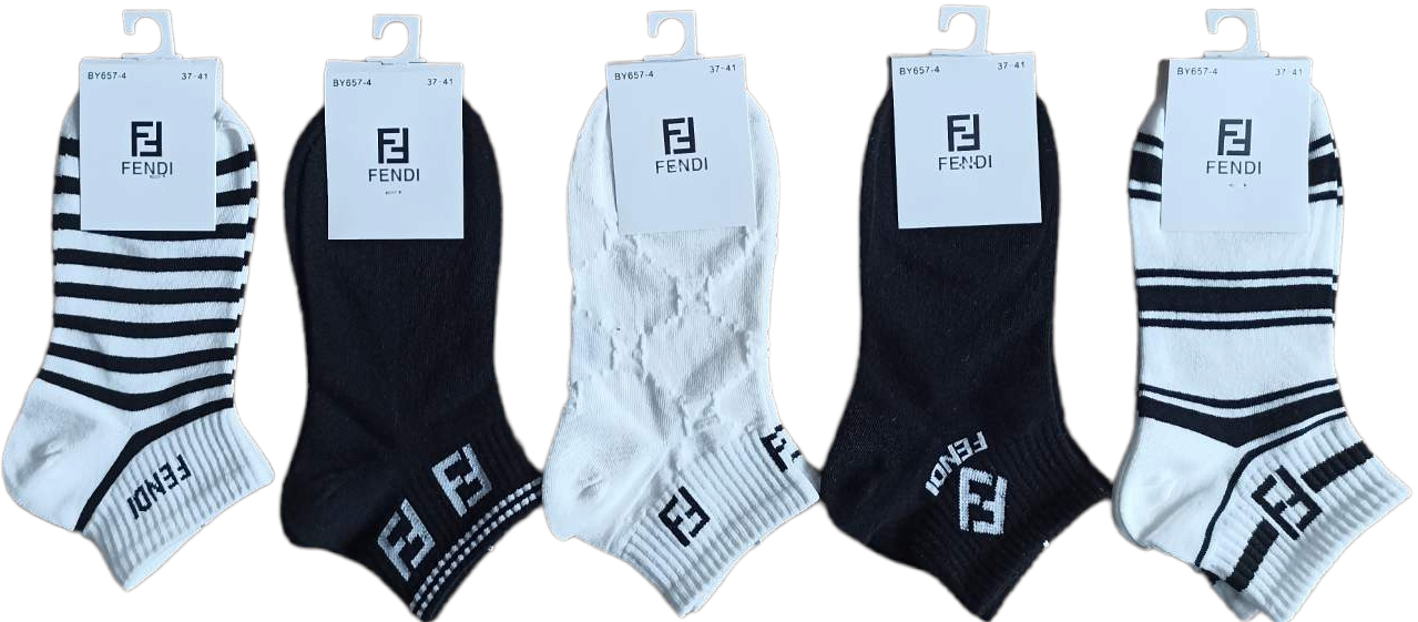 Fendi BY657-4 Women's Low-Cut Socks, Size 37-41 - Image 2
