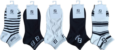Fendi BY657-4 Women's Low-Cut Socks, Size 37-41 - Image 2