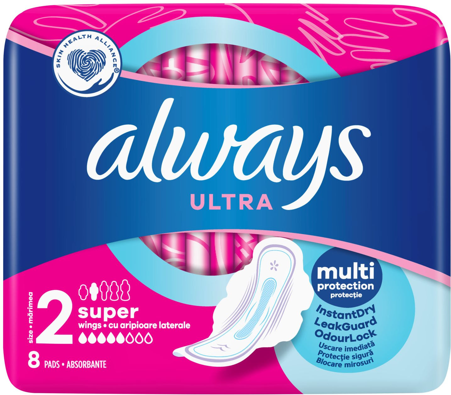 Always Ultra Super Size 2 Sanitary Pads, 8 pcs