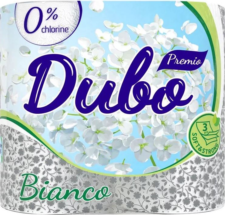 Dyvo Premio Bianco 3-Ply Toilet Paper, 4 Rolls