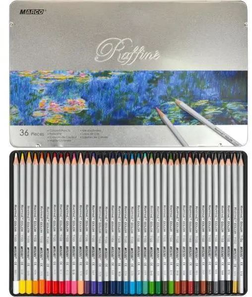 Marco Raffine 7100-36TN Colored Pencils in Metal Case, 36 Colors
