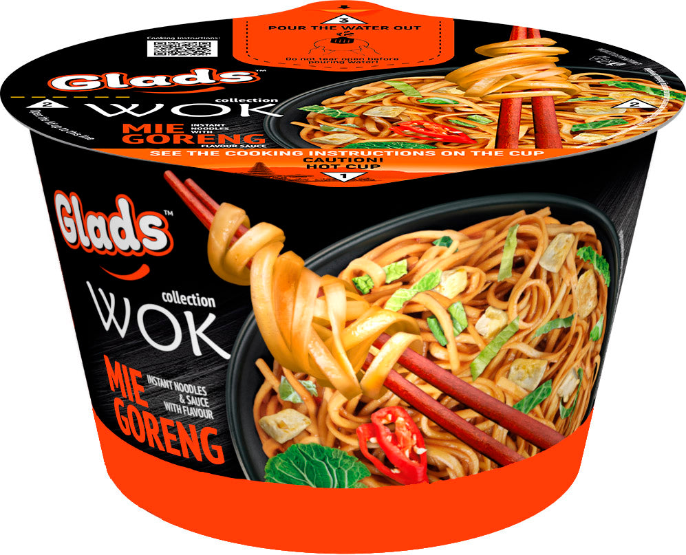 Glads WOK Instant Noodles with Mi Goreng-Flavored Sauce, 95 g