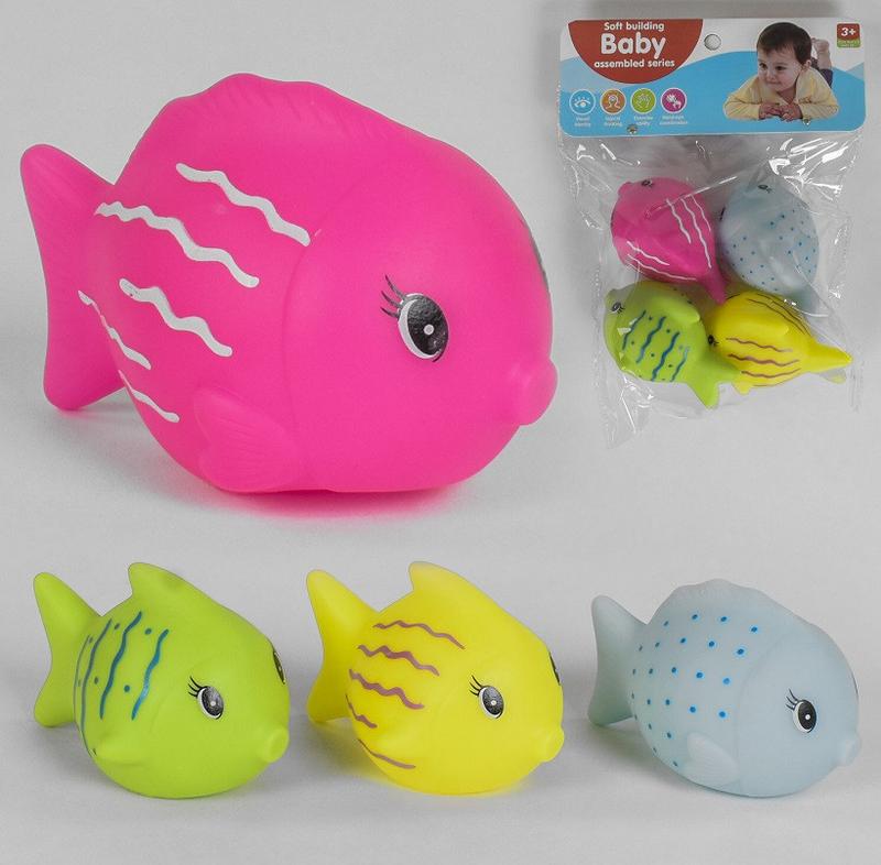 B101-7 Fish Squeaky Toy Set, 4 pcs
