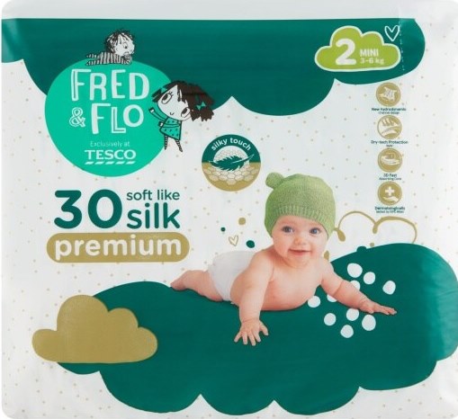 Fred&Flo Premium Size 2 Baby Diapers, 3-6 kg, 30 pcs