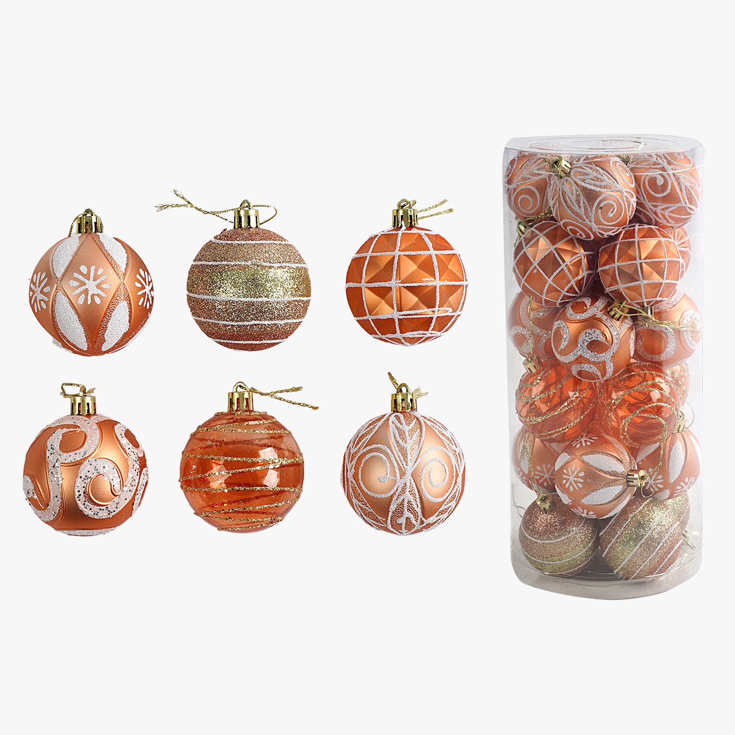 C 67619 Christmas Ball Ornaments, 6 cm Diameter, 24 pcs
