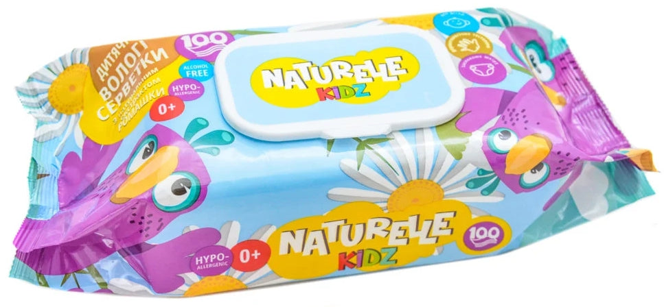 Naturelle Kidz Chamomile Kids Wet Wipes with Lid, 100 pcs