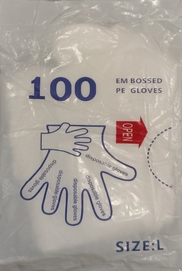 Disposable Polyethylene Gloves, 100 pcs