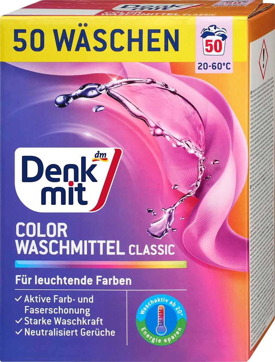 Denkmit Classic Color Laundry Detergent Powder, 50 Loads, 3 kg