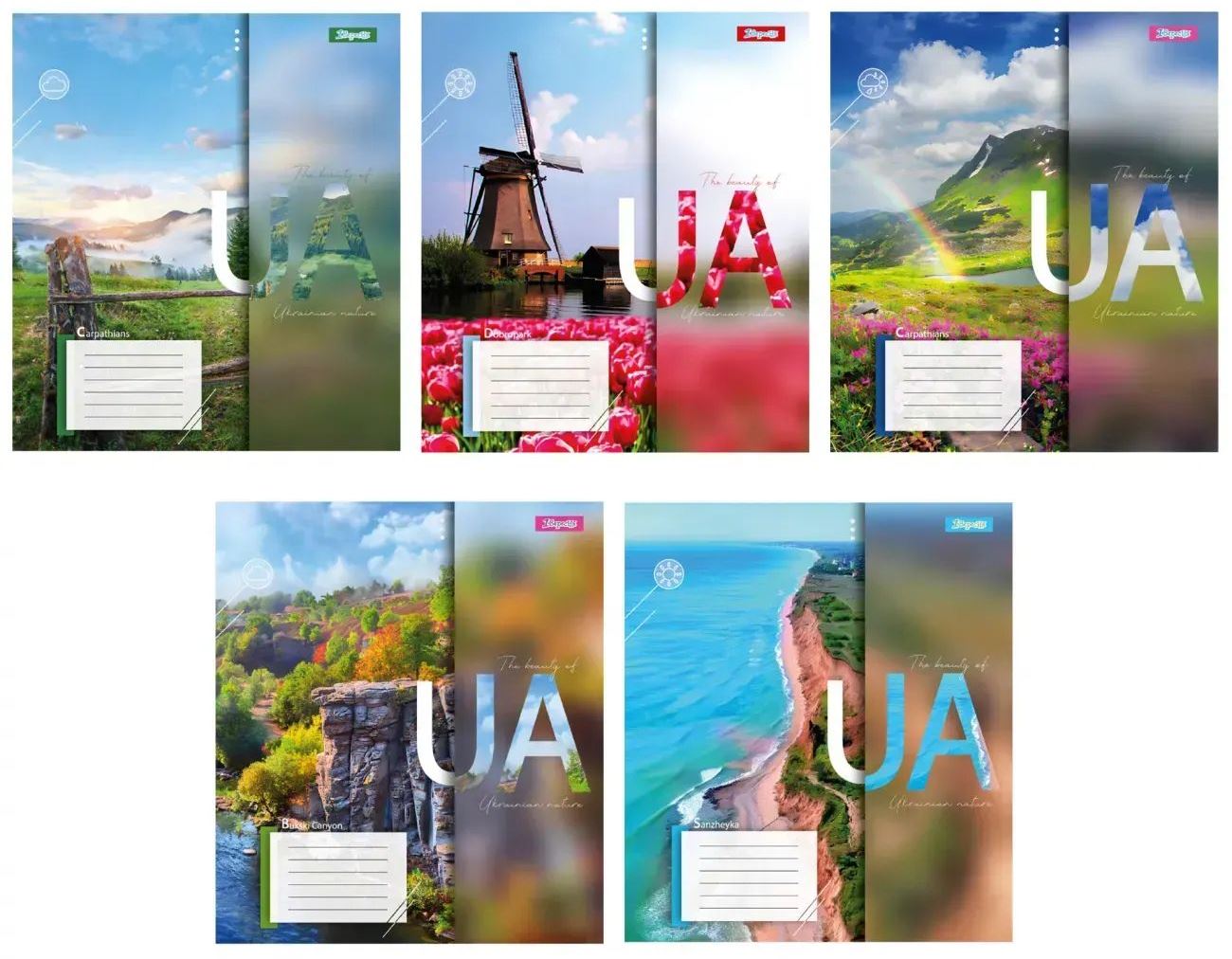 1 Veresnya Ruled Notebook, 60 Sheets, Assorted Designs