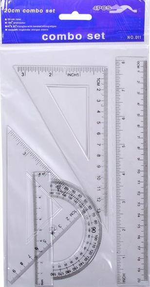 002 Combo Stationery Set, 20 cm, 4 pcs