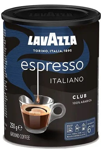 Lavazza Espresso Italiano Club Ground Coffee Can, 250 g