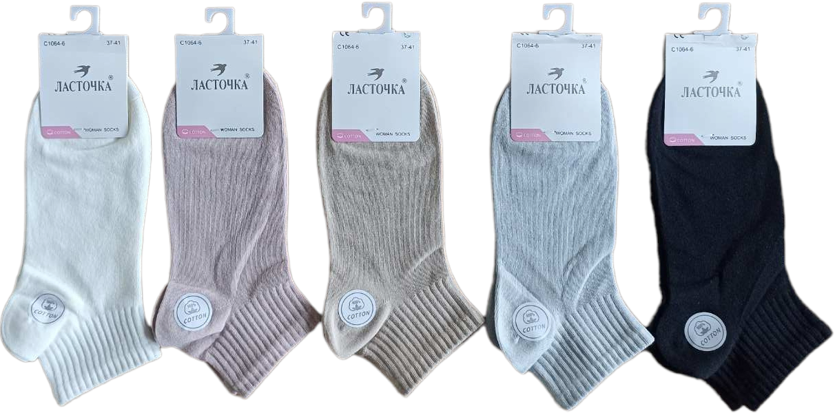 Lastochka C1064-6 Women's Low-Cut Socks, Size 37-41