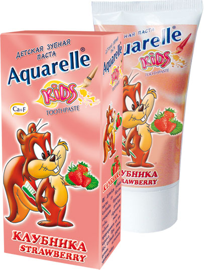 Aquarelle Kids Strawberry Toothpaste, 50 mL