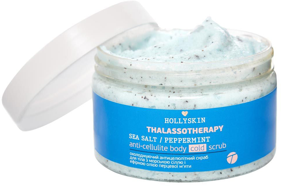 Hollyskin Sea Salt & Peppermint Oil Cooling Anti-Cellulite Body Scrub, 250 mL