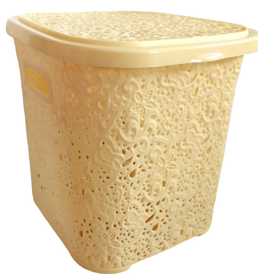 R Plastic Openwork Basket with Lid, 15 L - Image 2