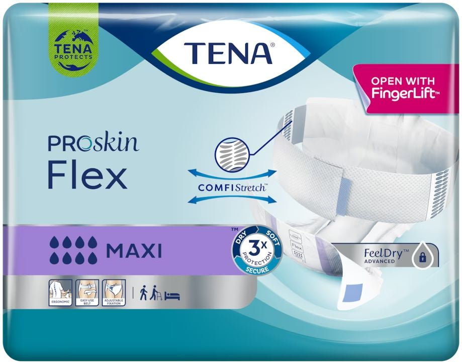 Tena ProSkin Flex Maxi Adult Diapers, Size L, Absorbency 8, 22 pcs