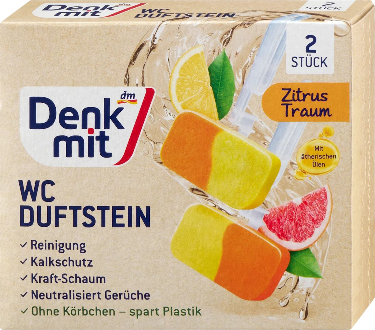 Denkmit Citrus Dream Hanging Toilet Bowl Block, 2 pcs