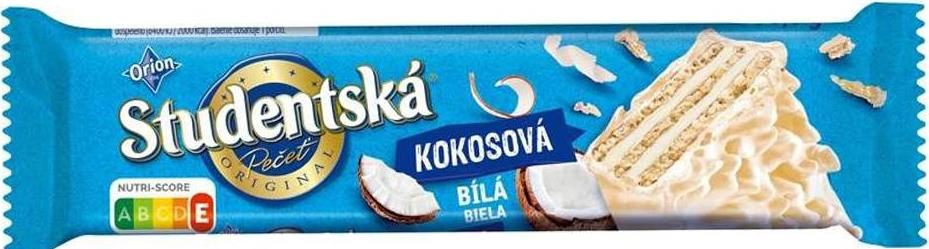 Studentska Coconut Wafers in White Chocolate, 30.5 g