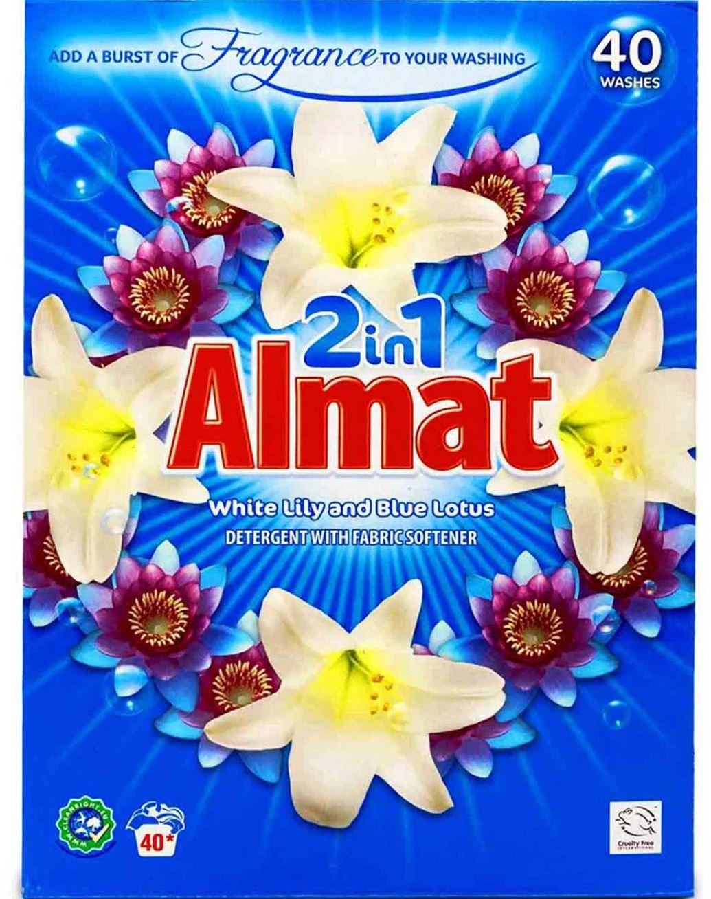 Almat 2-in-1 Lily and Lotus Laundry Detergent Powder, 40 Loads, 2.6 kg