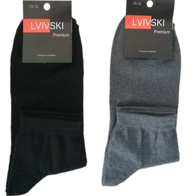 Lvivski Premium Men's Mid-Length Socks, Size 29-31