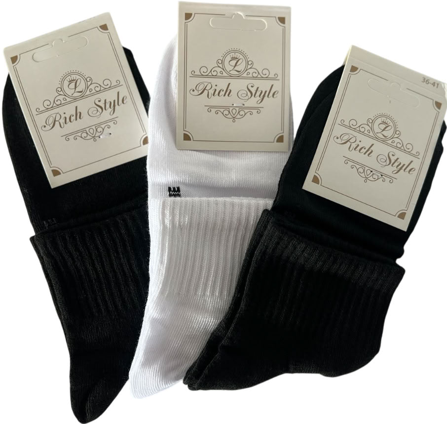 L Rish Style Women's Mid-Crew Socks, Size 36-41