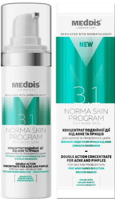 Meddis Norma Skin Program Double-Action Acne Concentrate, 30 mL