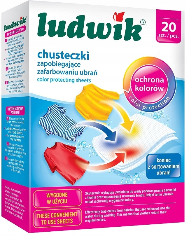 Ludwik Color-Catcher Laundry Sheets, 20 pcs