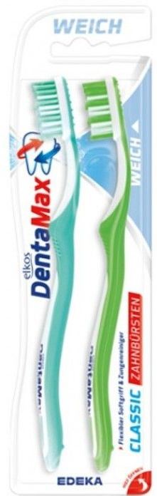 Elkos DentaMax Classic Soft Toothbrushes, 2 pcs
