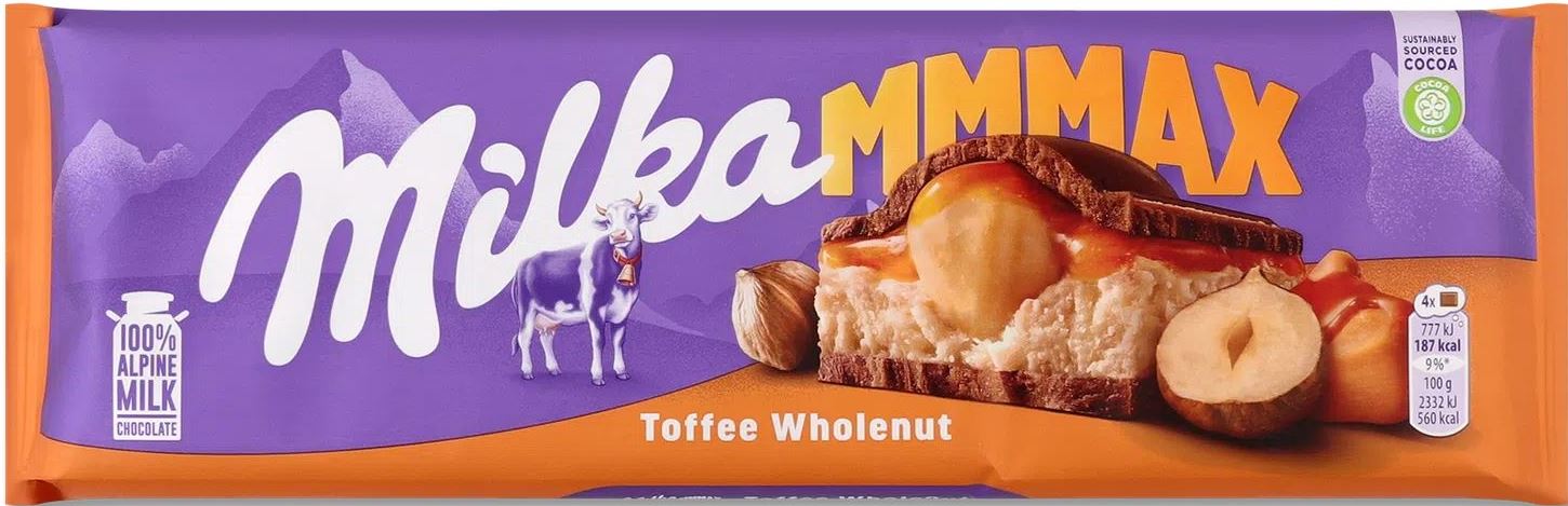 Milka Toffee Wholenut Milk Chocolate, 300 g