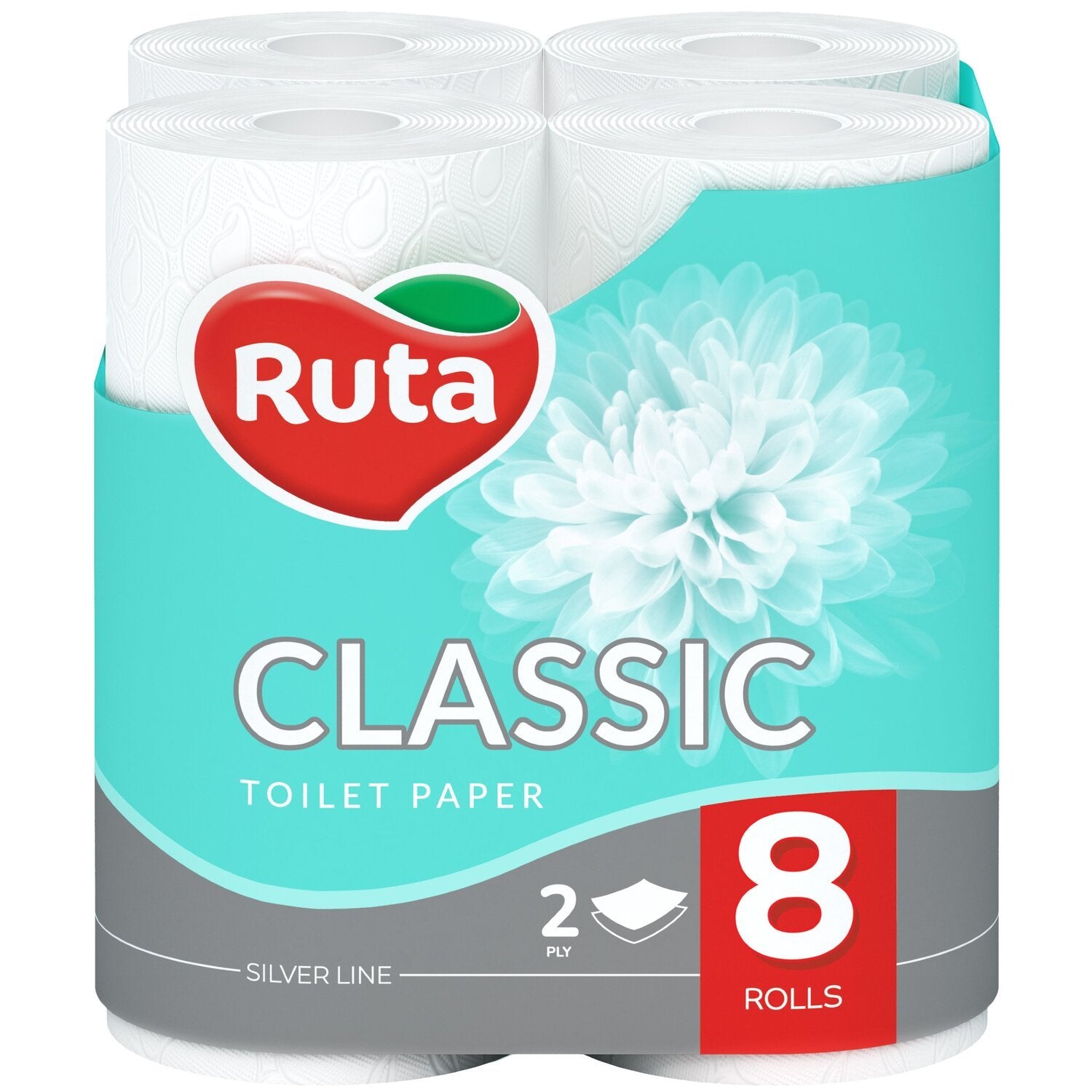 Ruta Classic 2-Ply Toilet Paper, 8 Rolls