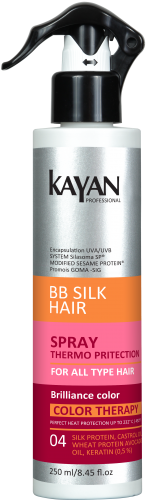 Kayan Professional BB Silk Hair Heat Protection Spray for All Hair Types, 250 mL
