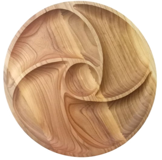 Wooden 5-Section Serving Tray, 35 cm