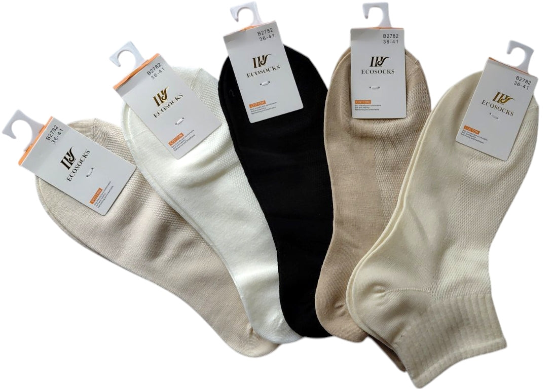 Ecosocks B2782 Women's Mesh Short Socks, Size 36-41