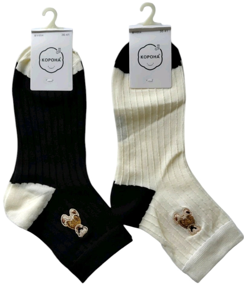 Korona BY654 Women's Mid-Cut Socks, Size 36-41