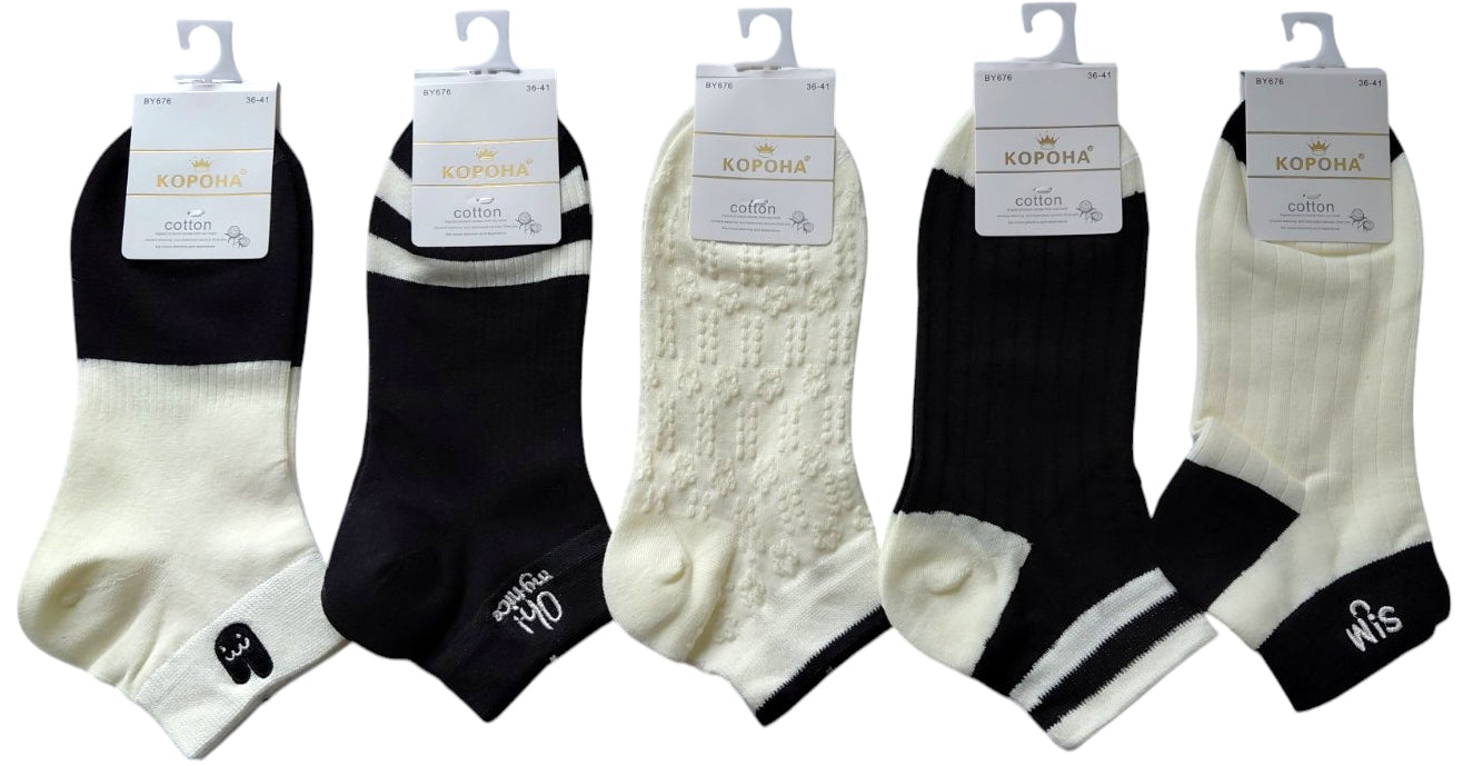 Korona BY676 Women's Short Socks, Size 36-41