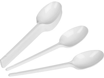 White Plastic Disposable Teaspoons, 90 pcs - Image 2