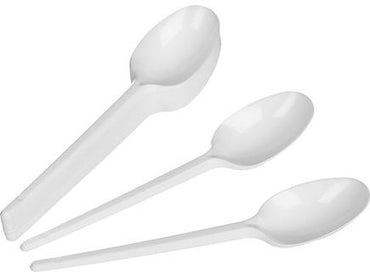 White Plastic Disposable Teaspoons, 90 pcs - Image 2